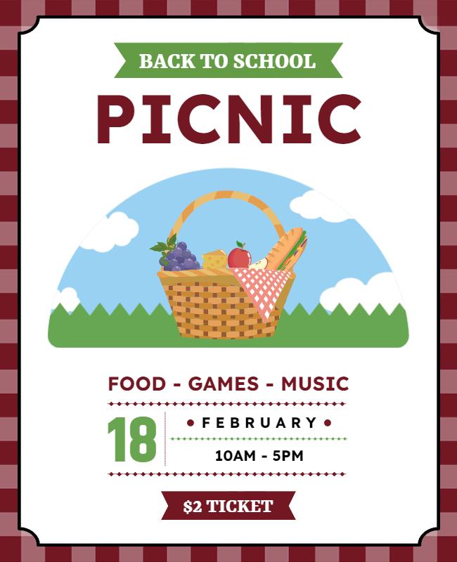 Back to School Picnic Event Flyer Template