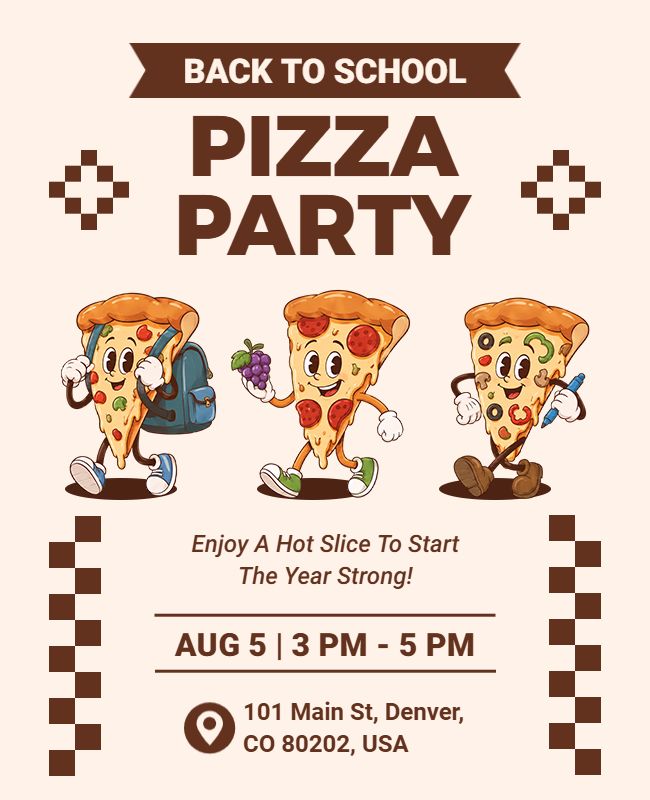 Back to School Pizza Party Flyer Template
