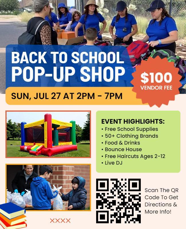 Back to School Pop-up Shop Event Flyer Template