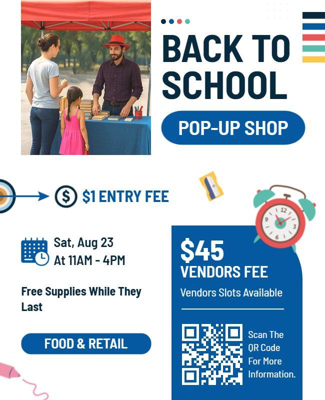 Back to School Pop-up Shop Flyer Template