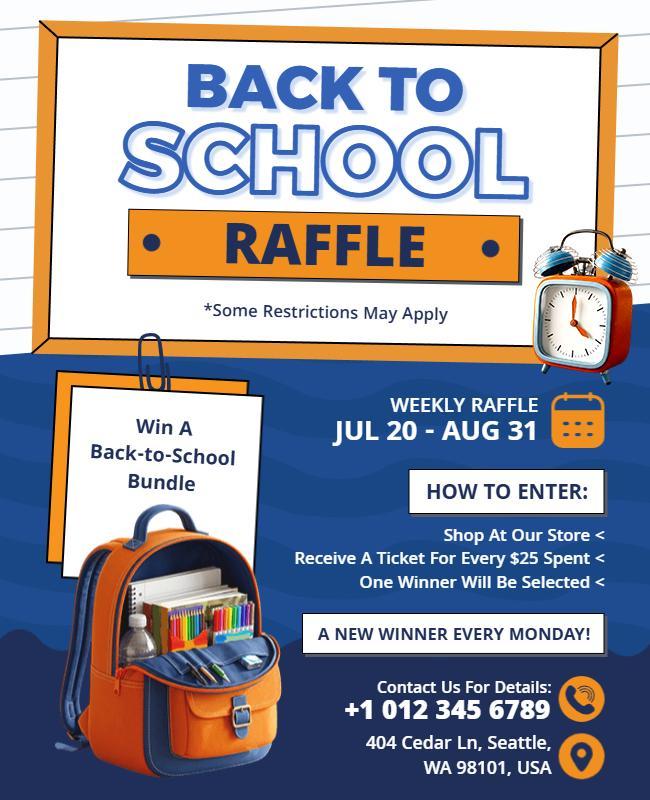 Back to School Raffle Flyer Template