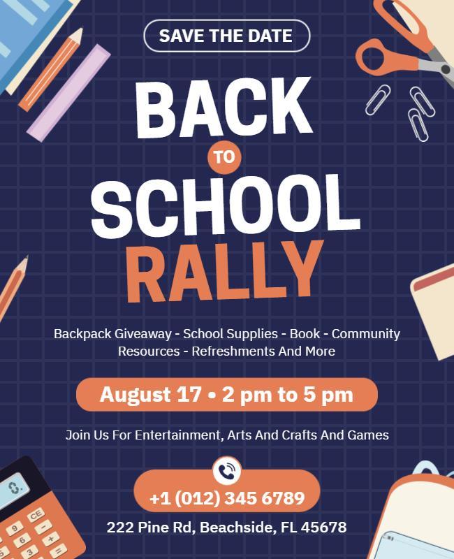 Back to School Rally Event Flyer Template