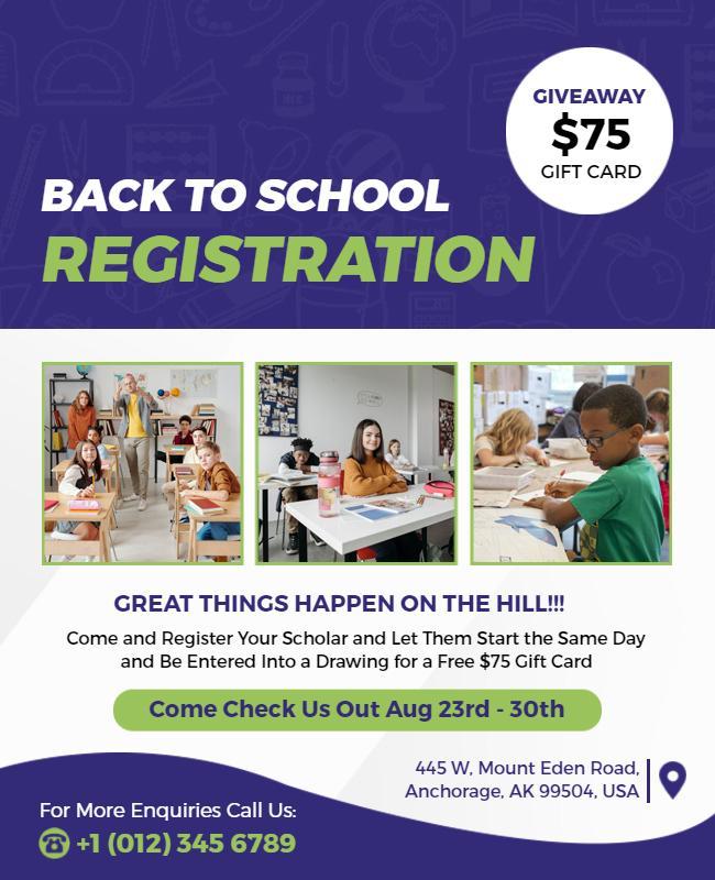 Back to School Registration Event Flyer Template