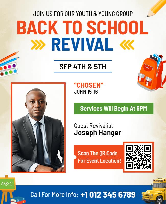 Back to School Revival Event Flyer Template