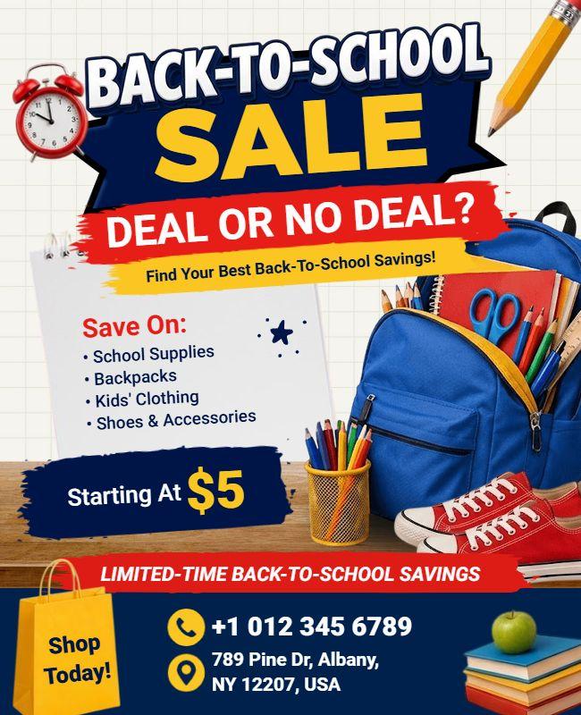 Back-to-School Sale Deals Advertising Flyer Template