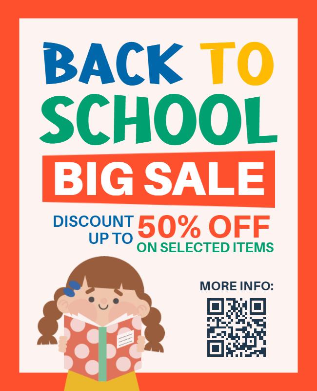 Back to School Sale Discount Flyer Template