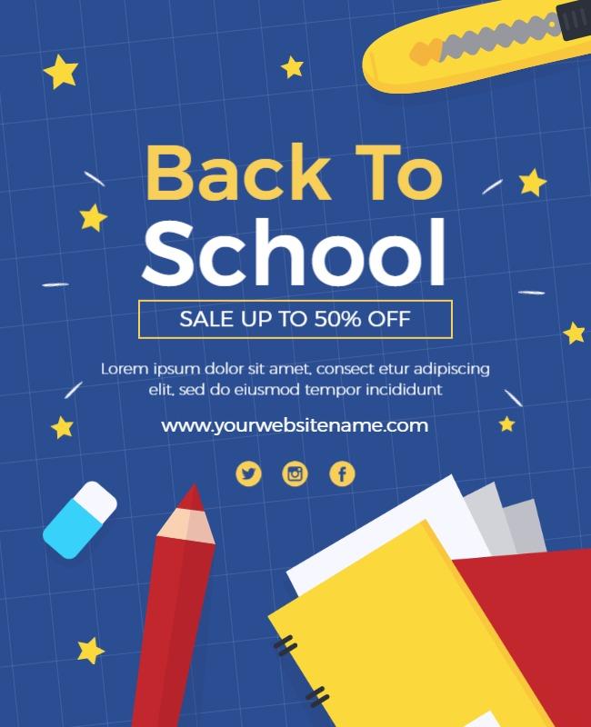 Back to School Sale Promotion Flyer Template