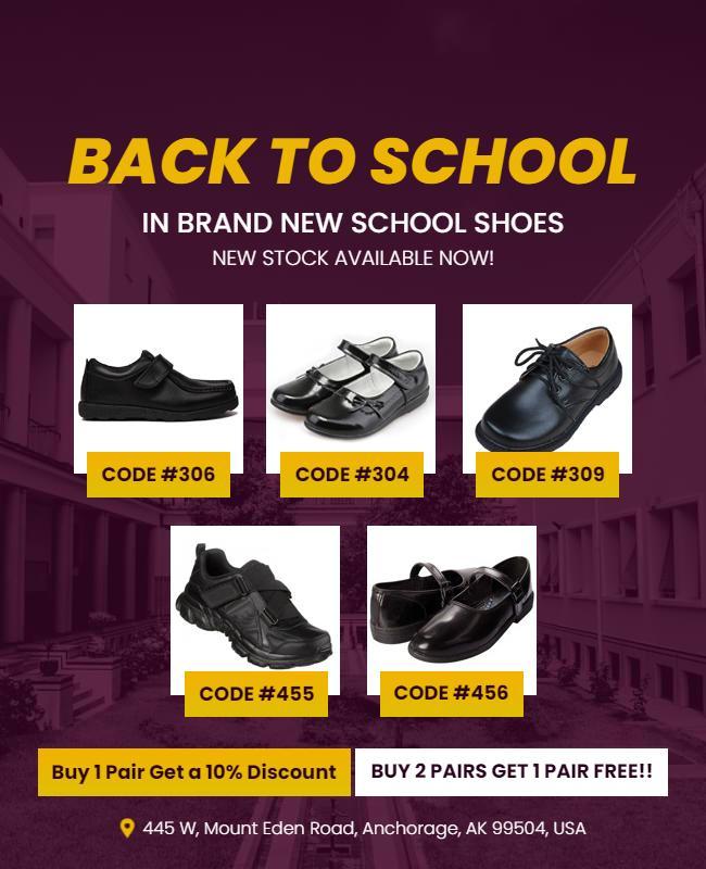 Back to School Shoe Promotion Flyer Template