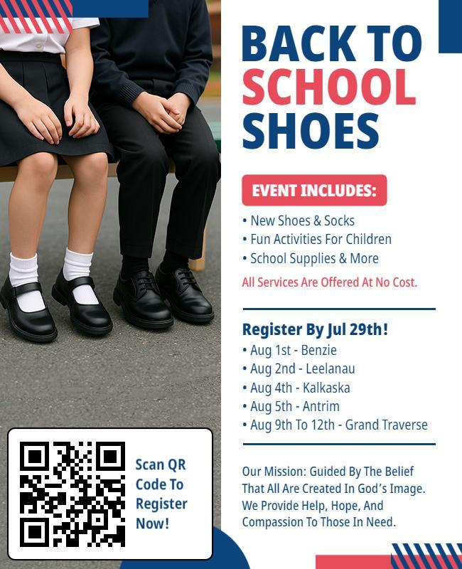 Back to School Shoes Donation Event Flyer Template