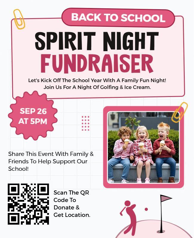 Back to School Spirit Night Fundraiser Flyer Template