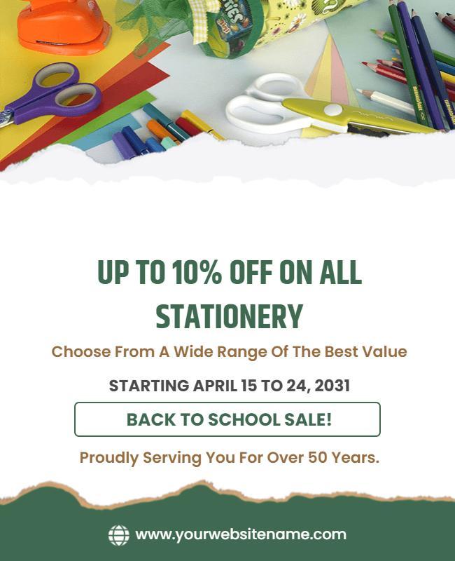 Creative Classroom Supplies Back to School Sale Flyer Template