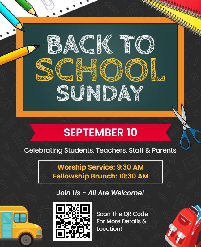 Back to School Sunday Event Flyer Template