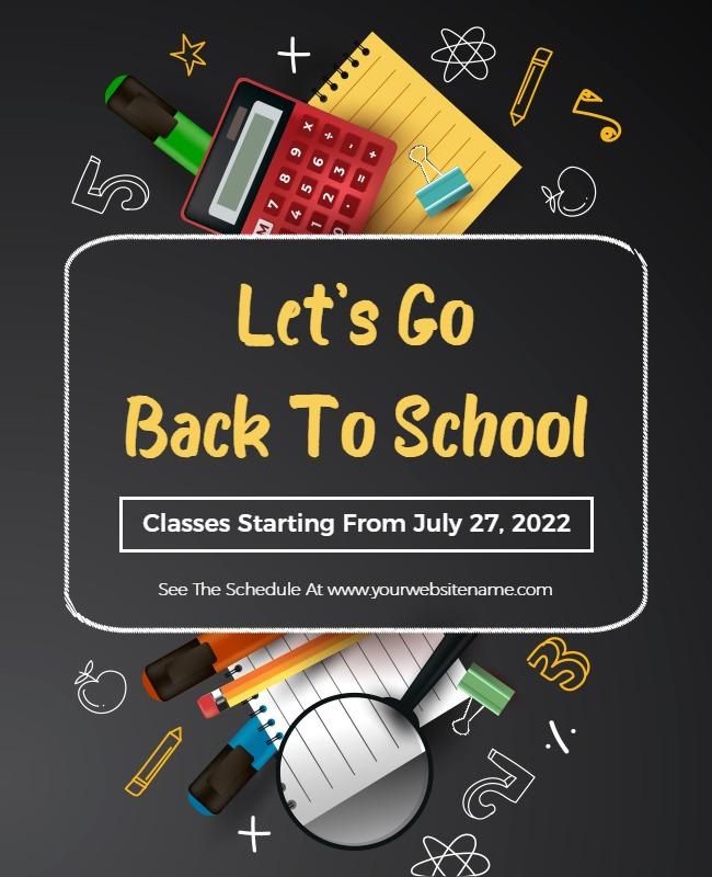 Back to School Supplies Announcement Flyer Template