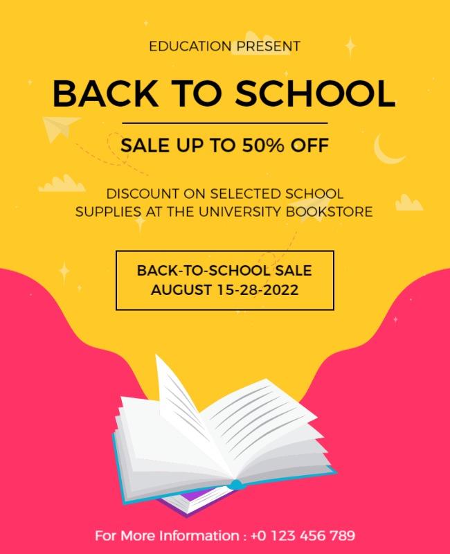 Back to School Supplies Discount Flyer Template