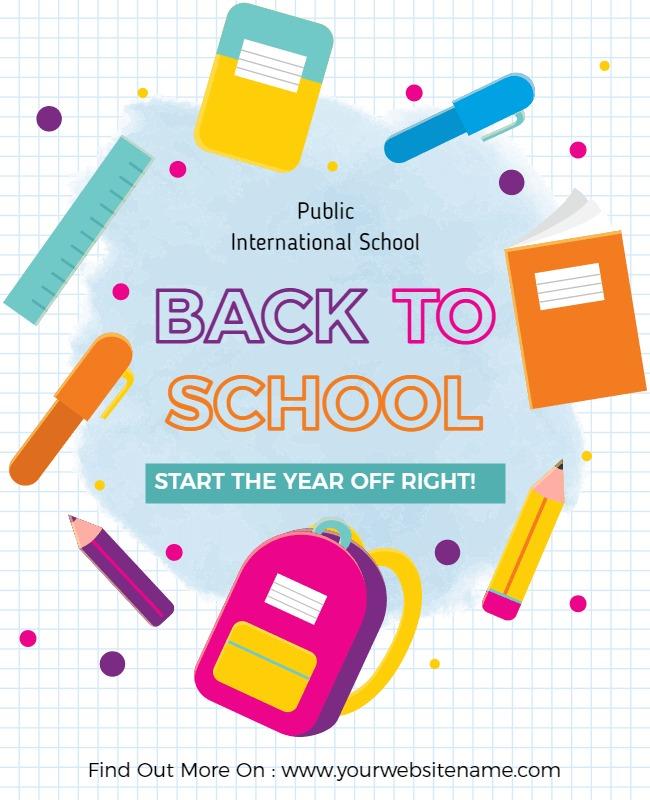 Back to School Supplies Event Flyer Template