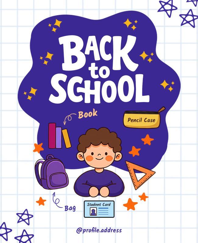 Back to School Supplies Poster Template