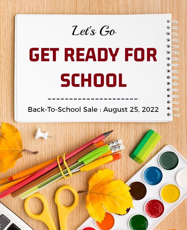 Back to School Supplies Promotion Flyer Template