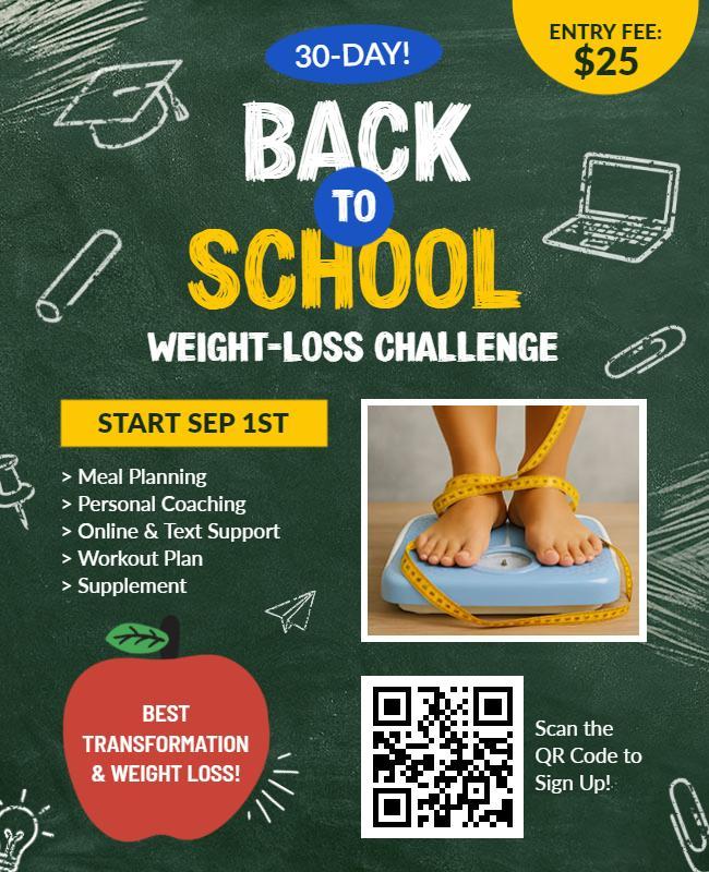 Back to School Weight-Loss Challenge Flyer Template