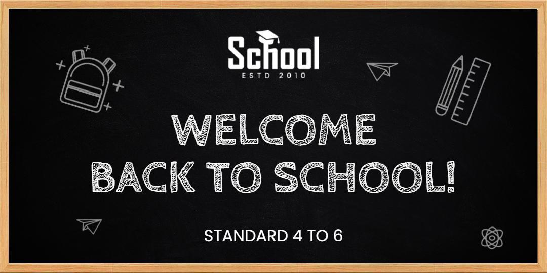 Back to School Welcome with Fun Icons on Chalkboard Tarpaulin Template