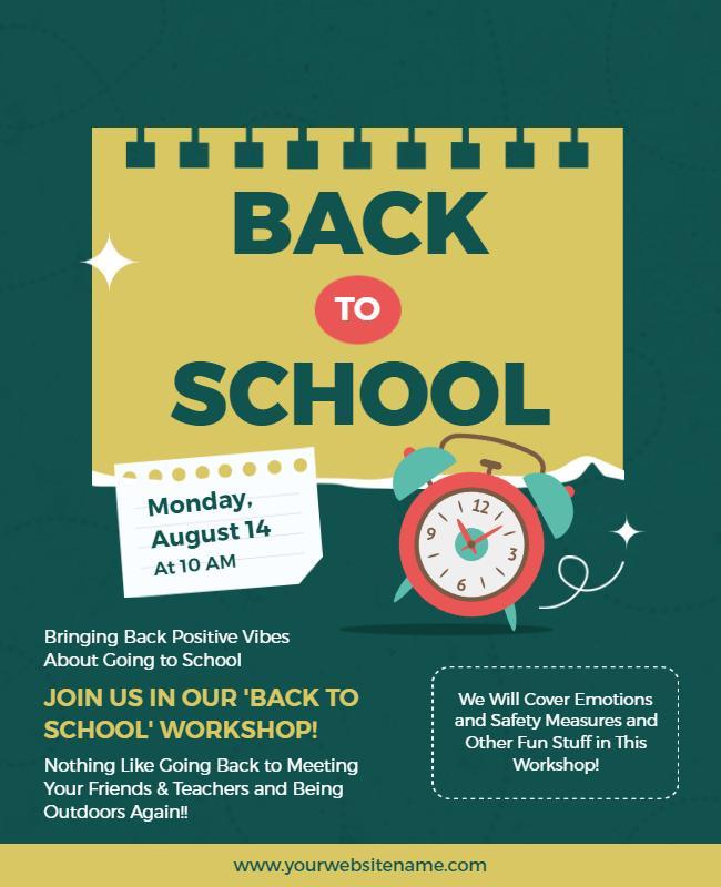 Back to School Workshop Event Flyer Template