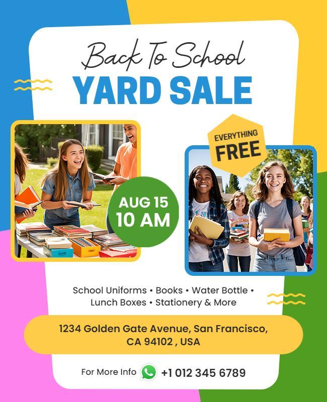 Back to School Yard Sale Flyer Template