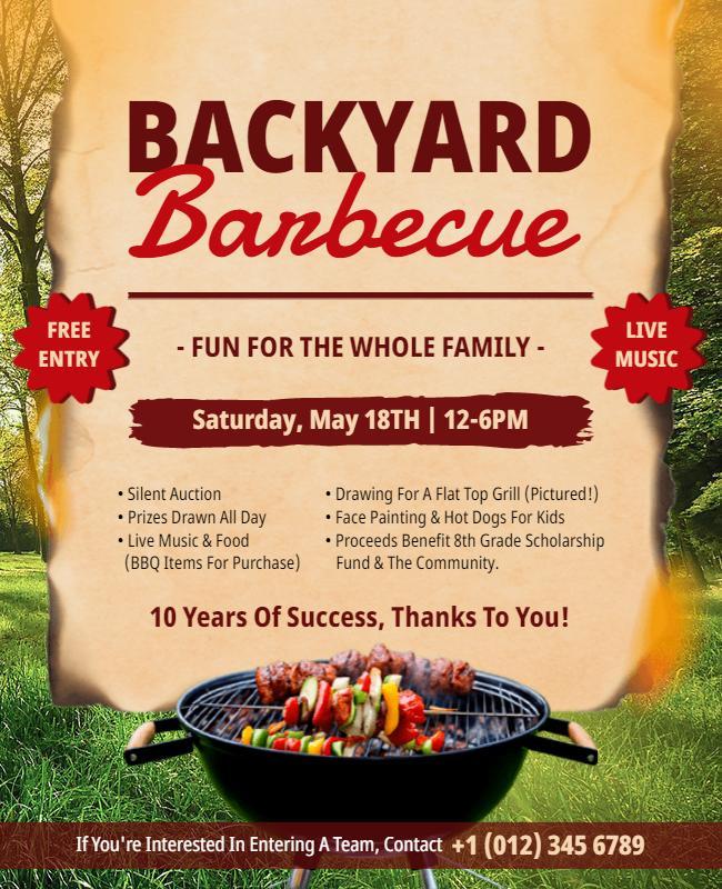 Backyard Family Barbecue Event Flyer Template