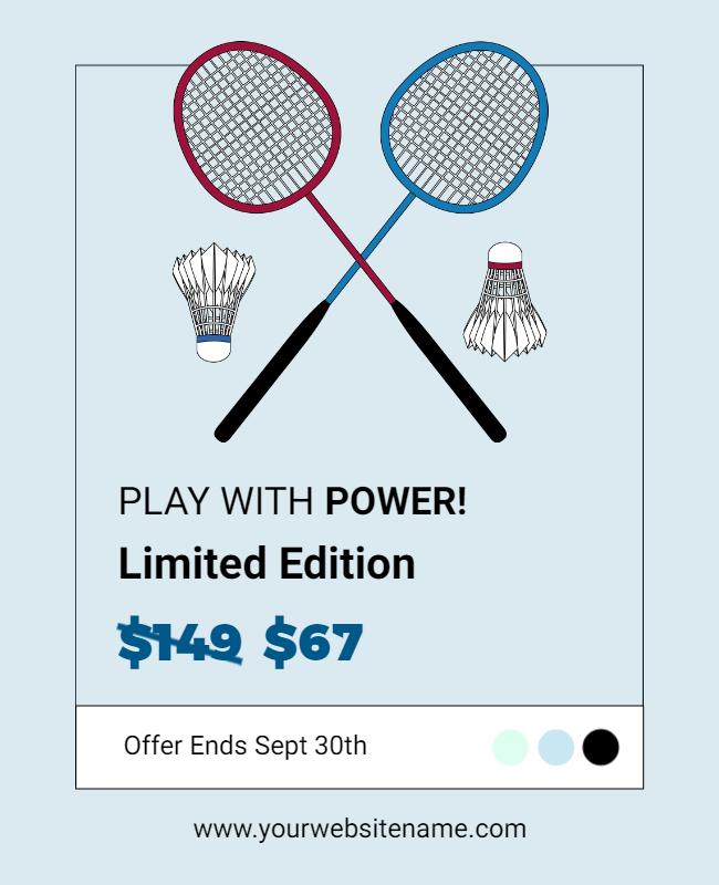 Badminton Racket Sale Promotion Flyer Template