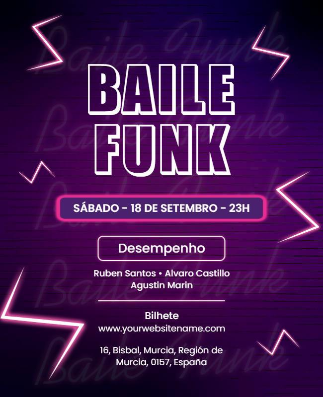 Baile Funk Dance Night Flyer Template