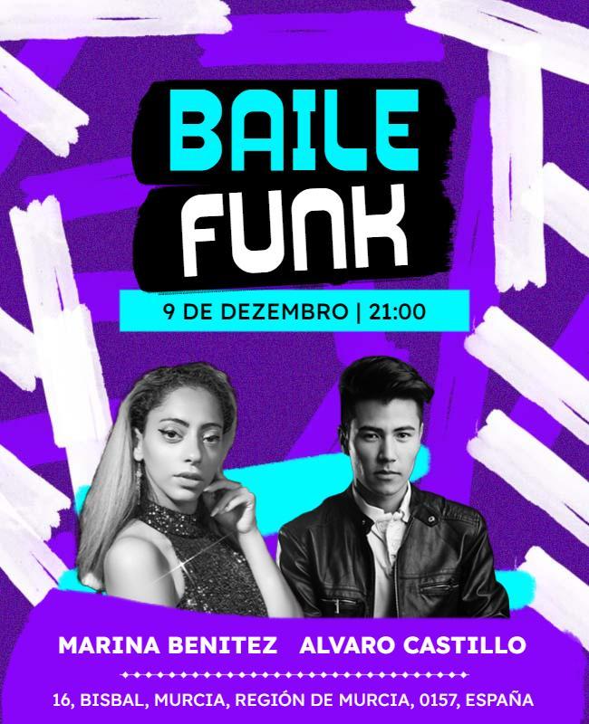 Vibrant Purple Baile Funk Music Event Flyer Template