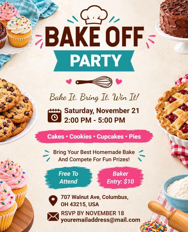 Bake Off Competition Invitation Flyer Template