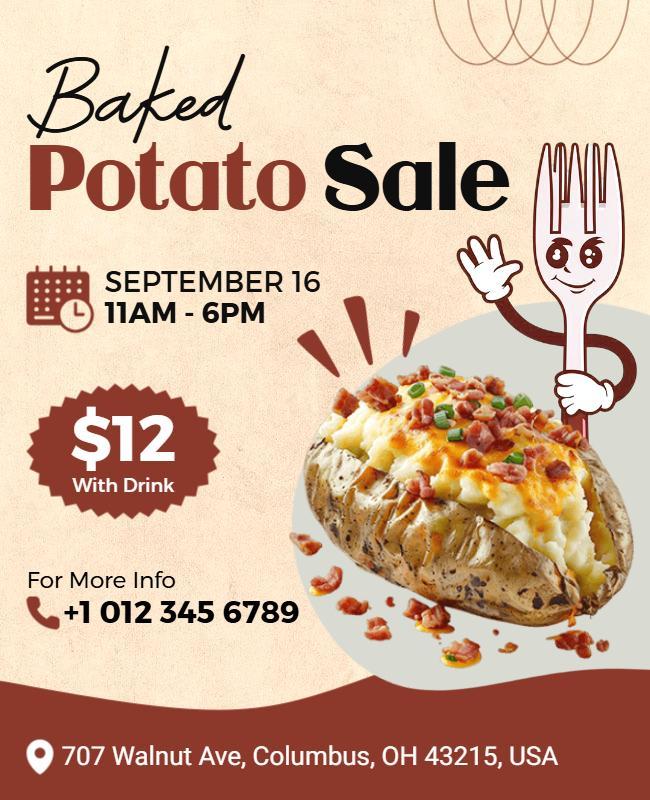 Baked Potato Sale Flyer Template