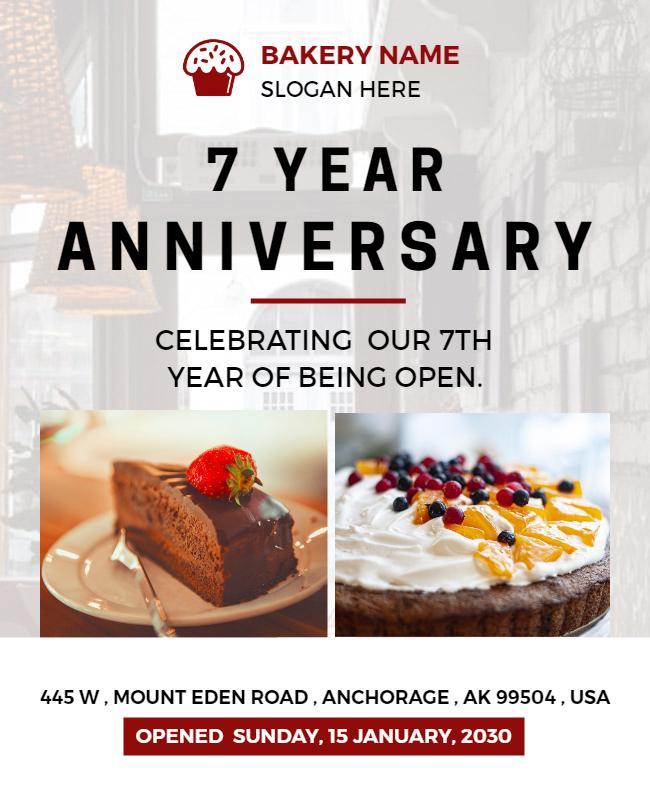 Bakery Anniversary Celebration Event Flyer Template