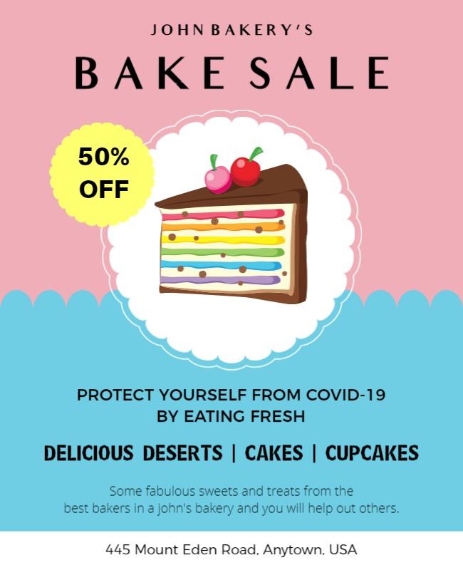 Bakery Bakesale Event Promotion Flyer Template