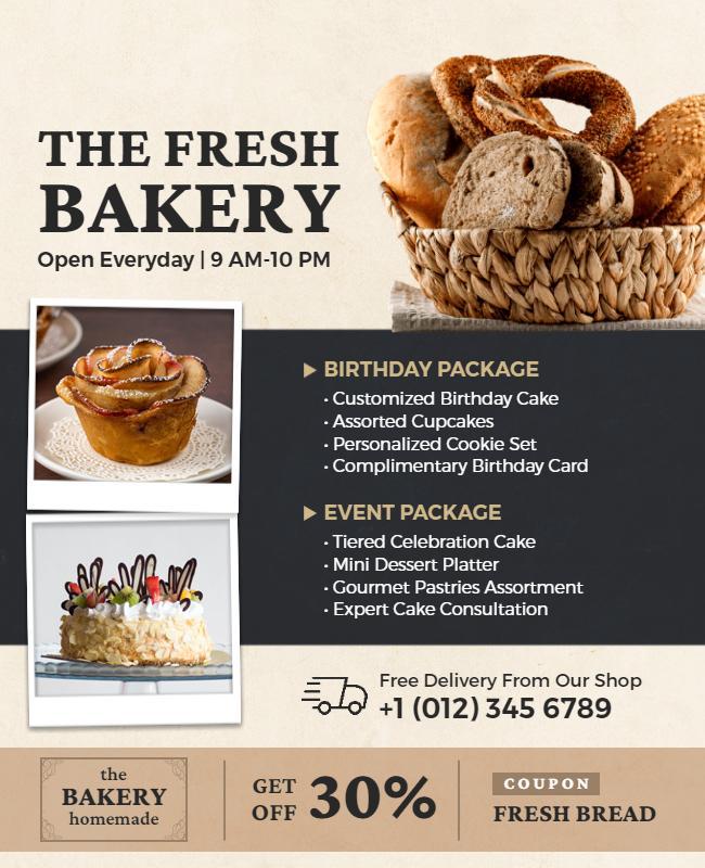 Bakery Birthday and Event Packages Flyer Template