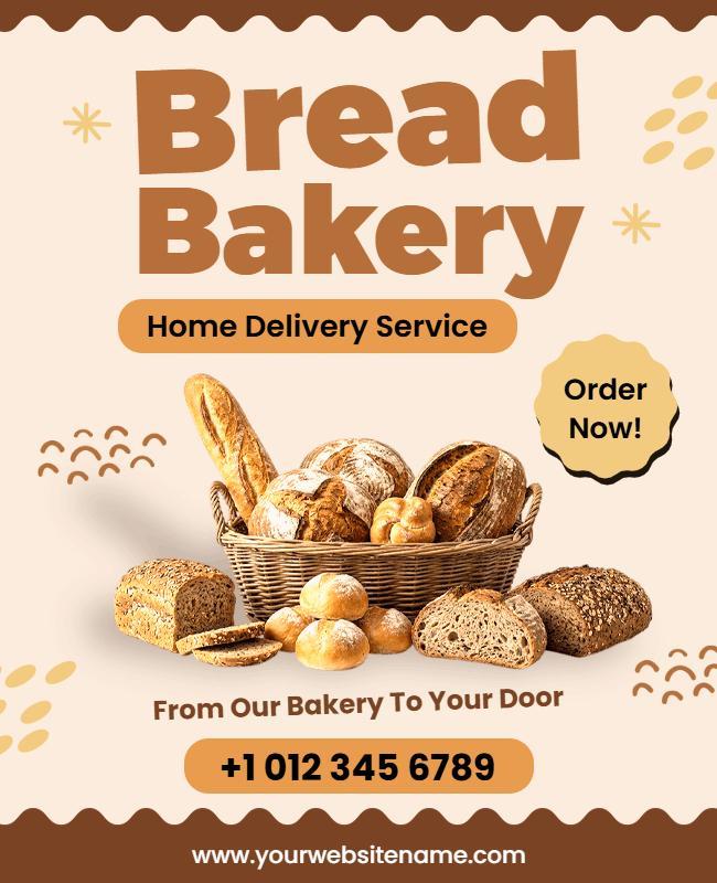 Bakery Bread Delivery Service Poster Template