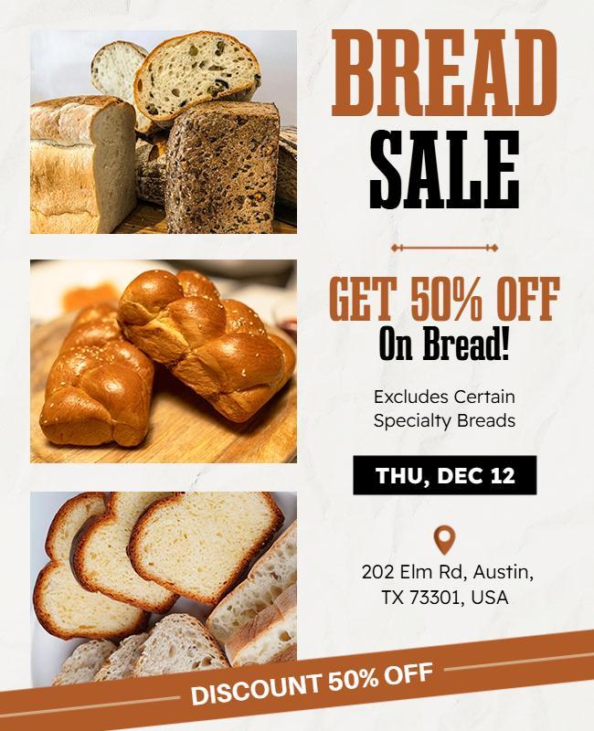 Bakery Bread Sale Discount Flyer Template
