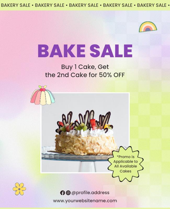 Bakery Cake Sale Discount Promotion Flyer Template