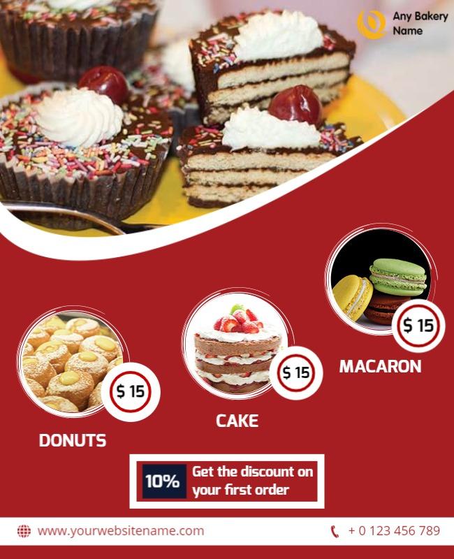 Bakery Dessert Promotion Flyer Template