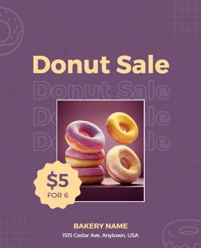 Bakery Donut Sale Promotion Flyer Template