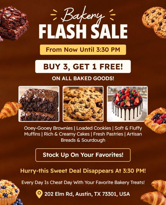 Bakery Flash Sale Promotion Flyer Template