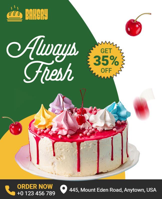 Bakery Fresh Cake Discount Flyer Template