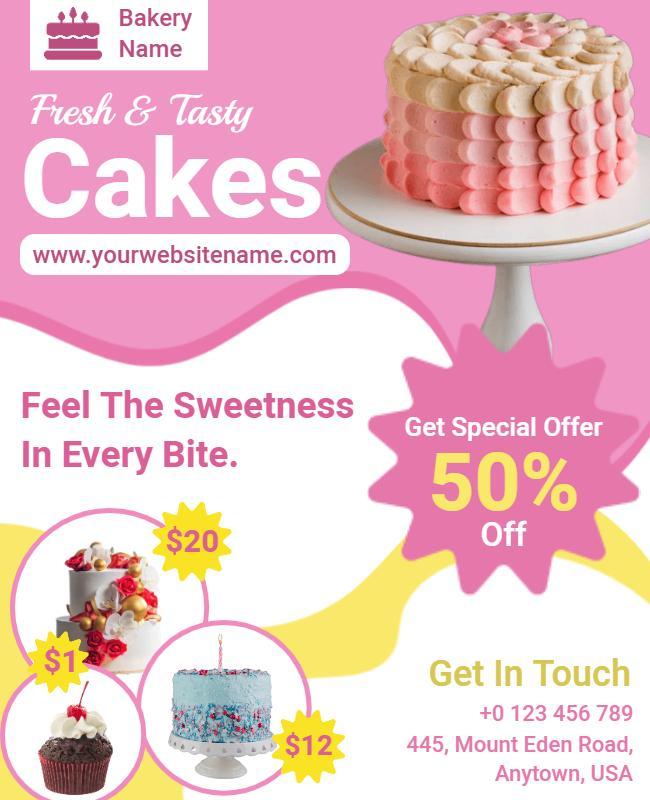 Bakery Fresh Cake Promotion Flyer Template