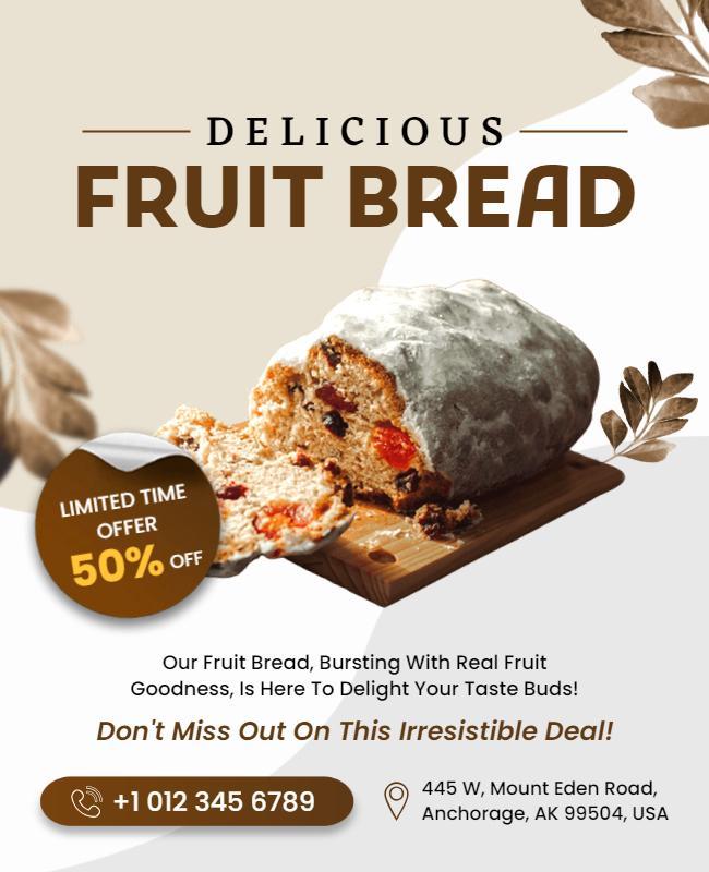 Bakery Fruit Bread Promotion Flyer Template