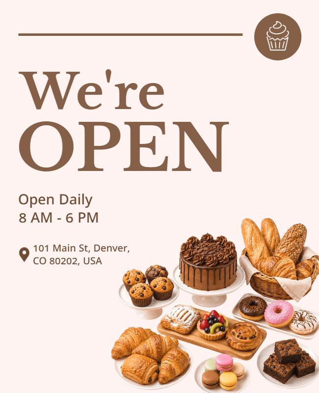 Bakery Grand Opening Announcement Poster Template