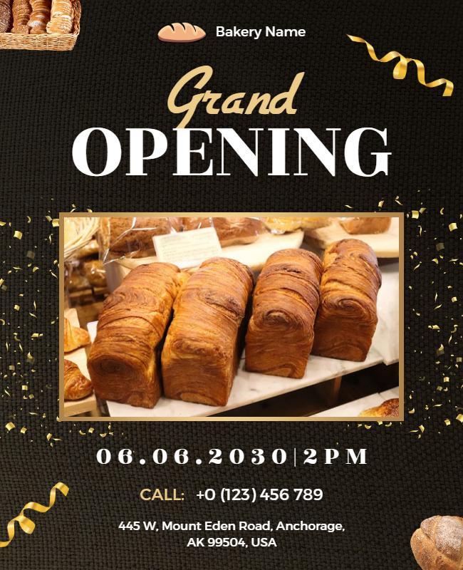 Bakery Grand Opening Celebration Flyer Template