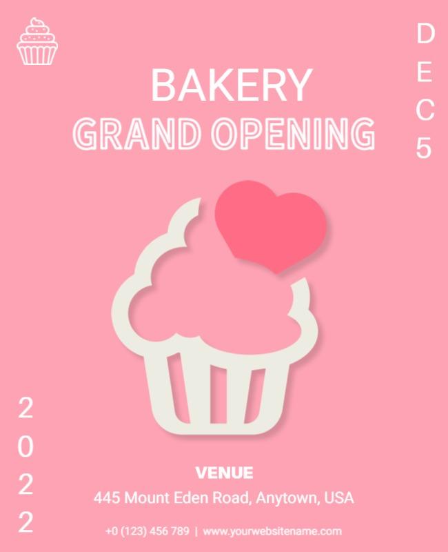 Bakery Grand Opening Event Announcement Flyer Template