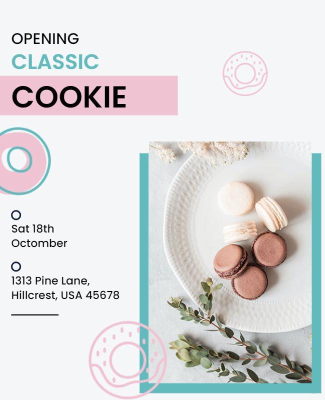 Bakery Opening Event Cookie Flyer Template