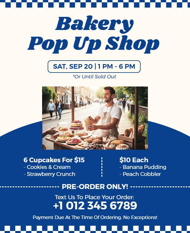 Bakery Pop up Shop Promotional Flyer Template