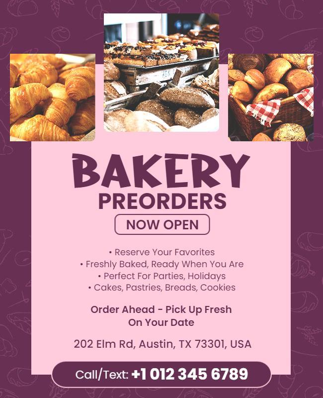 Bakery Preorders Promotional Flyer Template