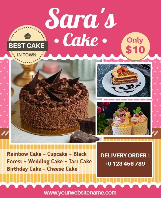 Bakery Promotional Dessert Cake Flyer Template